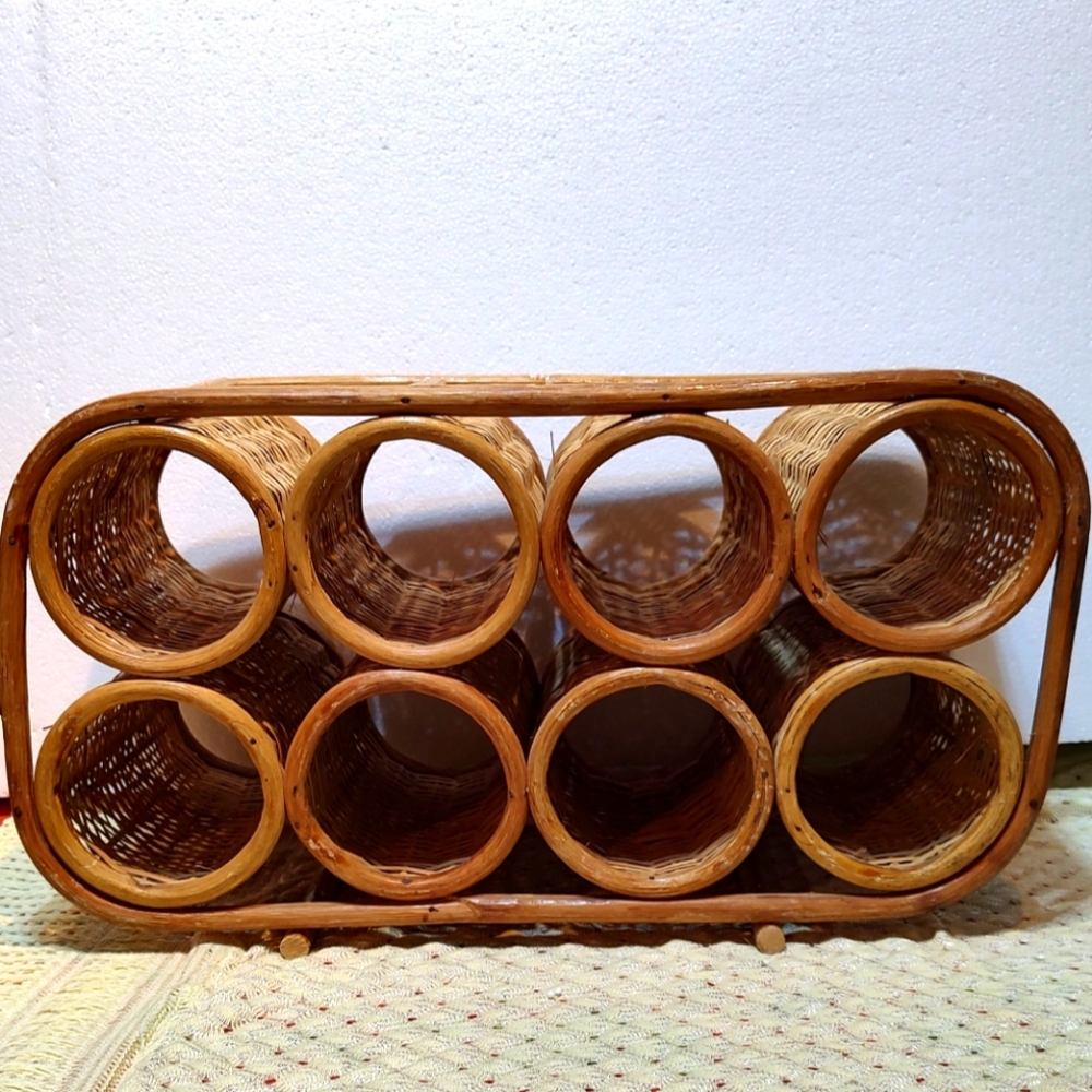 Bamboo table wine rack